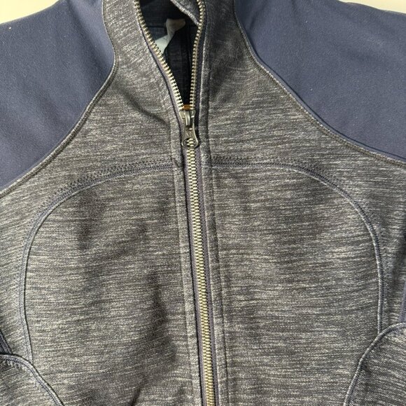 Lululemon Forme Jacket Zip-up Slub Denim Sz 8 - Picture 4 of 8